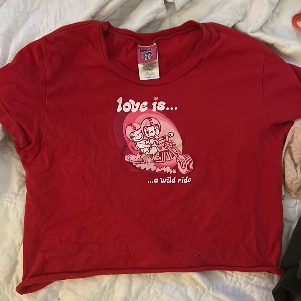 Love is… a wild ride red t shirt kim casali